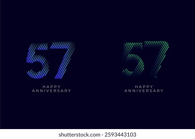 Dioagonal Line Stripes Speed Gradient Colorful 57th, 57th Happy Anniversary with diagonal Line movement,Tech, Line pattern concept.