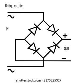 Diode Bridge Bridge Rectifier Circuit Electronic Stock Vector (Royalty ...