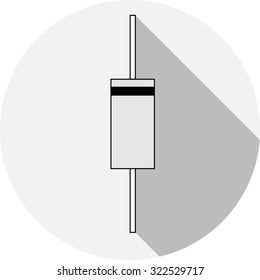 Diode, common electronics part on flat design