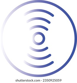 Icono de línea de degradado de esquema de disco de diodo