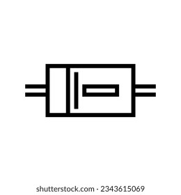 Diode-Elektro-Ingenieur-Linie Symbol Vektorgrafik. Diodenstromtechnikzeichen isoliertes Kontursymbol
