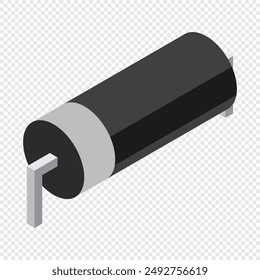 Componente electrónico del diodo. Icono de diodo. Diodo isométrico. Componente electrónico isométrico. Ilustración vectorial