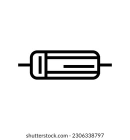 vector de icono de línea de componente electrónico de diodo. signo de componente electrónico de diodo. símbolo de contorno aislado ilustración negra