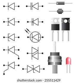 Diode. Electronic symbols
