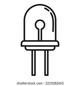 Diode element icon outline vector. Electric power. Resistor component