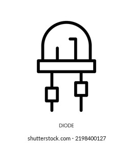diode icon. Line Art Style Design Isolated On White Background