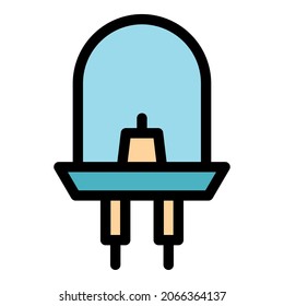 Diode icon. Outline diode vector icon color flat isolated