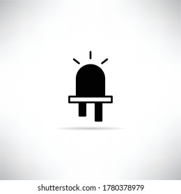 diode icon with shadow on gray background vector