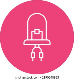 Imagen vectorial de icono de círculo de línea de diodo. También se puede usar para aplicaciones web, aplicaciones móviles y medios impresos.