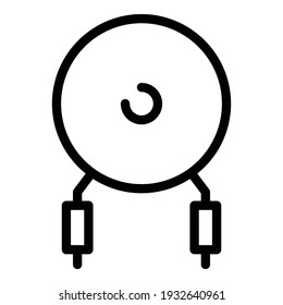 Diode-Widerstand-Symbol. Umriss-Diodenwiderstand, Vektorsymbol für Webdesign einzeln auf weißem Hintergrund
