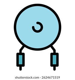 Ícone do resistor de diodo. Contorno diodo resistor ícone vetor cor plana isolado