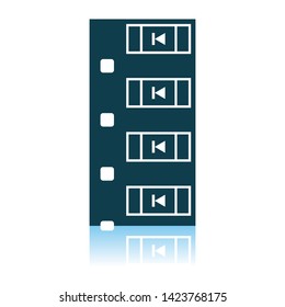 Diode SMD Component Tape Icon. Schattenreflektionsdesign. Vektorgrafik.
