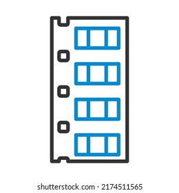 Diode Smd Component Tape Icon. Editable Bold Outline With Color Fill Design. Vector Illustration.