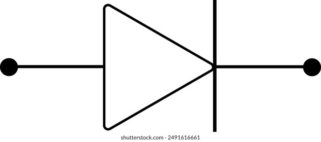 Símbolo de diodo para circuitos electrónicos.