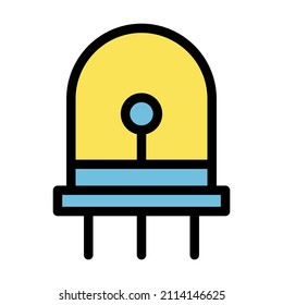Diseño de iconos rellenos de vectores de diodo