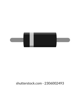 Diode vector illustration, providing graphic designers with a visual representation of a semiconductor device that allows current to flow in only one direction, commonly used in electronic circuits 