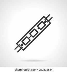 Diodes LED for advertising or illumination. Flat black line vector icon on gray background.