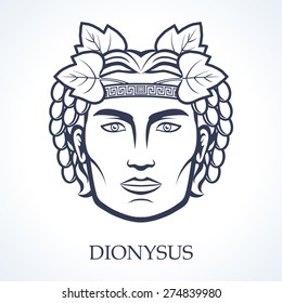 Dionysus, ancient greek god of grape harvest, winemaking and wine