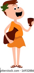 Dionysus, illustration, vector on white background