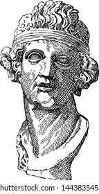 Dionysus vintage engraved illustration drawing