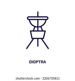 dioptra icon from astronomy collection. Thin linear dioptra, astronomy, space outline icon isolated on white background. Line vector dioptra sign, symbol for web and mobile