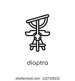 dioptra icon. Trendy modern flat linear vector dioptra icon on white background from thin line Astronomy collection, outline vector illustration