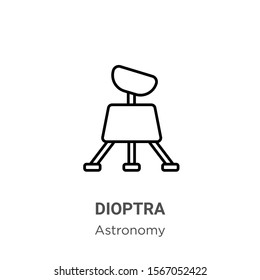 Dioptra outline vector icon. Thin line black dioptra icon, flat vector simple element illustration from editable astronomy concept isolated on white background