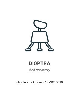 Dioptra outline vector icon. Thin line black dioptra icon, flat vector simple element illustration from editable astronomy concept isolated on white background