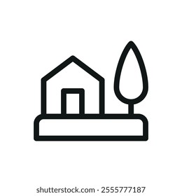 Diorama isolated icon, miniature diorama vector symbol with editable stroke