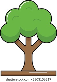 Diorama Tree illustration, flat icon