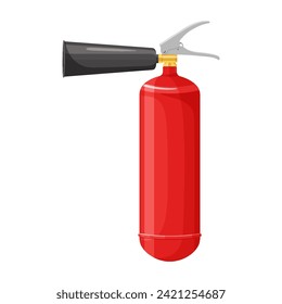 С extintor de incendios de dióxido de carbono con boquilla aislada sobre fondo blanco. Equipo portátil de extinción de incendios del departamento de bomberos. Herramienta profesional. Ilustración vectorial 3D realista