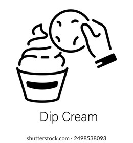 Dip cream icon in linear style