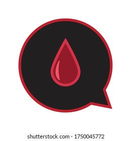 Difusión de sangre en el chat de burbujas Para el diseño del vector del Día Mundial del Donante de Sangre