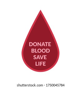 Dip drop blood with donate blood save life words For World Blood Donor Day Vector Design