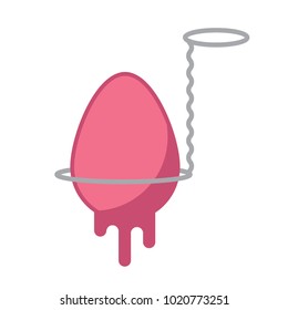 Dip Dyed Easter Egg in Holder - Flat