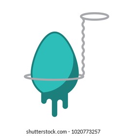 Dip Dyed Easter Egg in Holder - Flat