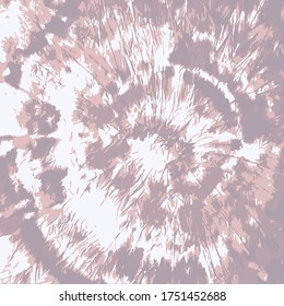 Dip Dyed Twist Vector. Hypnotic Flower. Mauve Ink Painting. Psychedelic Shibori Textile. Dusty Pink Ornament. Watercolor Brush Fabric. Grey Bohemian Circle. Orchid Smoke Hippie Paint.