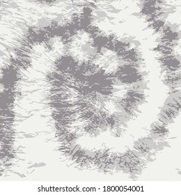 Dip Dyed Twist Vector. Modern Batik. Grey Hippy Pattern. Soft Brush Stroke Oil Paint. Pale Tie-Dye Stripe. Soft Tie Dye Pattern Vector. Gray Bohemian Circle.