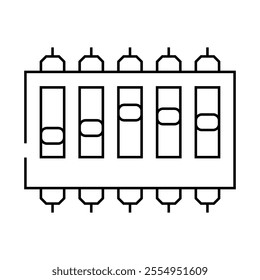 dip electronic line icon vector. dip electronic sign. isolated contour symbol black illustration