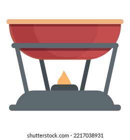 Dip fondue icon cartoon vector. Food cheese. Sauce cooking