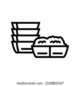 vector de icono de línea de fondue de dip. signo de fondue. símbolo de contorno aislado ilustración negra