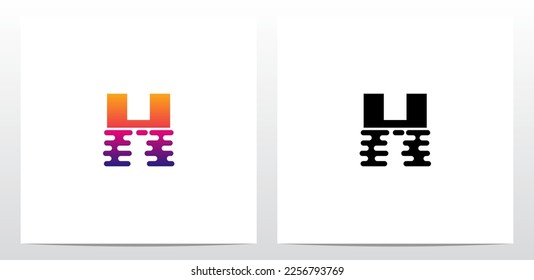 Dip Into The Water Letter Logo Design H