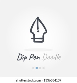 dip pen doodle icon