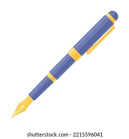 Dip pen vector cartoon illustration. School writing tool, ink pen on white background. Education, writing materials or stationery concept