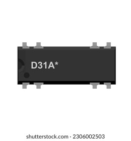 DIP Relay D31A vector illustration, offering graphic designers a visual representation of the D31A relay in Dual In-line Package (DIP) form factor, commonly used for switching and control