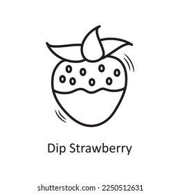 Dip Strawberry Vektorgrafik Hand zeichnen Icon Design Illustration. Valentinsymbol auf weißem Hintergrund EPS10-Datei