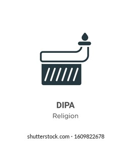 Dipa glyph icon vector on white background. Flat vector dipa icon symbol sign from modern religion collection for mobile concept and web apps design.