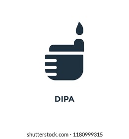 Dipa icon. Black filled vector illustration. Dipa symbol on white background. Can be used in web and mobile.