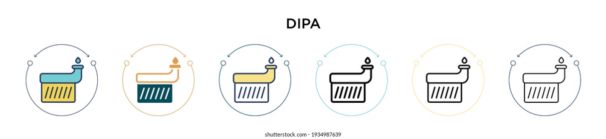 Dipa icon in filled, thin line, outline and stroke style. Vector illustration of two colored and black dipa vector icons designs can be used for mobile, ui, web