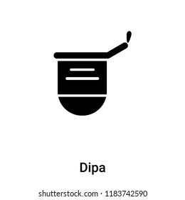 Dipa icon vector isolated on white background, logo concept of Dipa sign on transparent background, filled black symbol